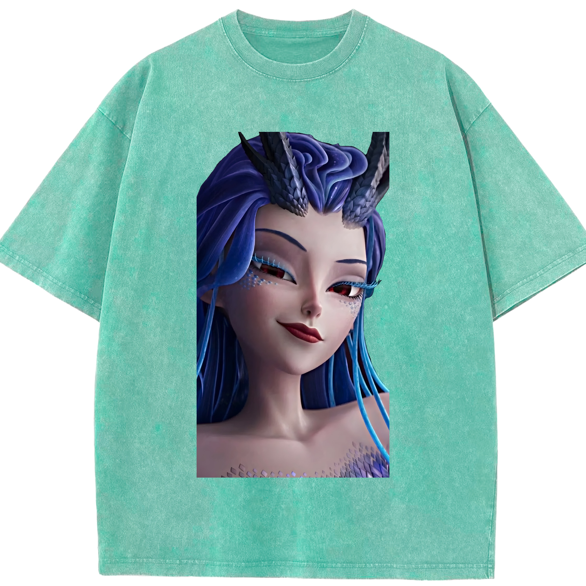 （画像用） Ne Zha 2 ナタ 魔童の大暴れ 綿100% ヴィンテージ風 半袖Tシャツ（フロントプリント）